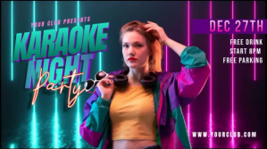 Karaoke Night Party Twitter Plasing template