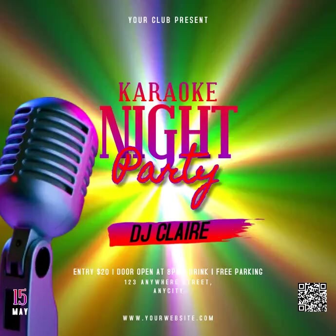 Karaoke Night Party Pos Instagram template