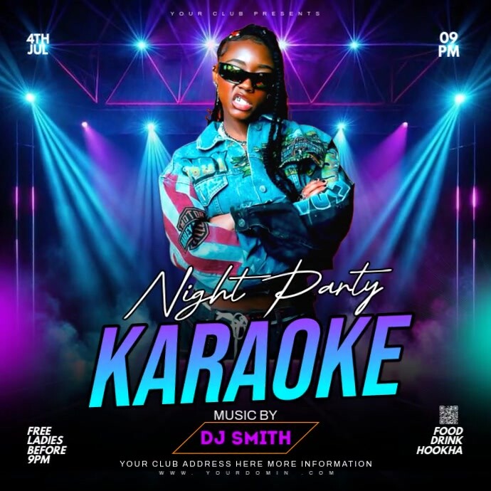 Karaoke night party Instagram 帖子 template
