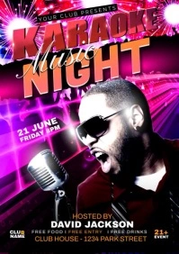 karaoke night party A4 template