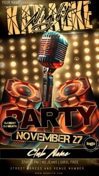 Karaoke Night Party Event Design Template Instagram Story