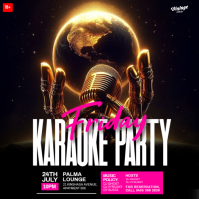 Negro Karaoke Party Post Instagram Template