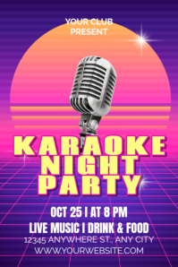 Karaoke Night Party Poster template