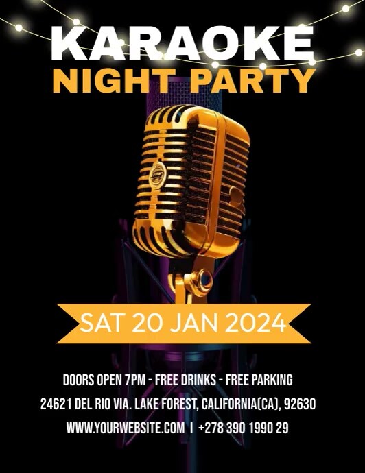 Karaoke Night Party Video Flyer (US Letter) template