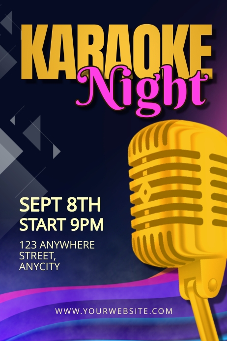 Karaoke Night Poster template