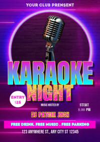 Karaoke night poster A4 template