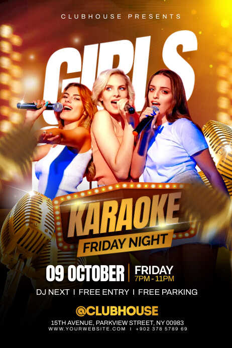 karaoke night poster Plakat template