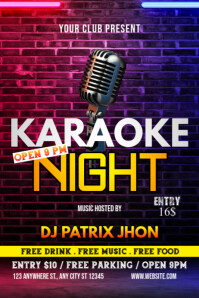 Karaoke night poster template