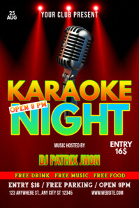 Karaoke night poster template
