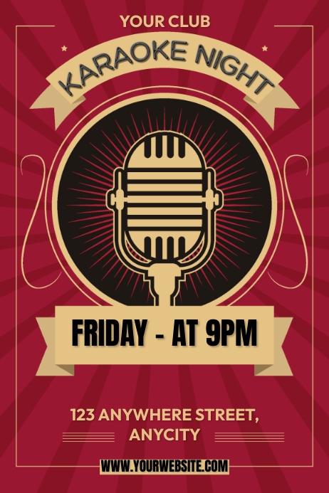 Karaoke Night Poster template