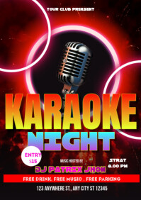 Karaoke night poster A3 template