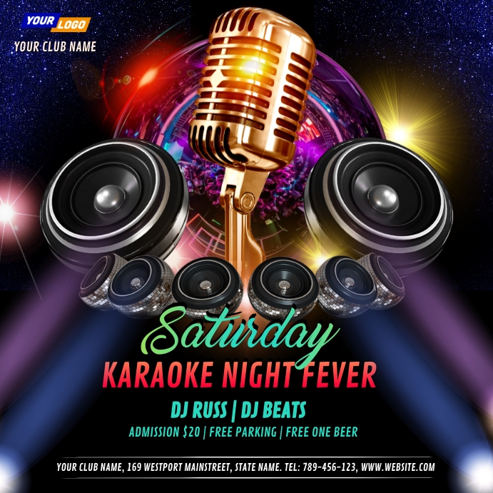Plantilla de Folleto de Promoción de Noche de Karaoke Folleto de Diseño ...