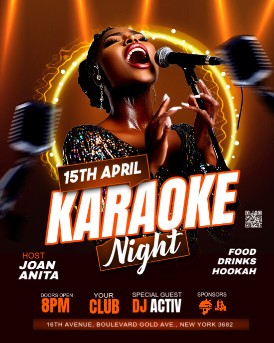 Karaoke Night template Instagram Portrait