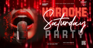 Karaoke Night Video Ad Obraz udostępniany na Facebooku template