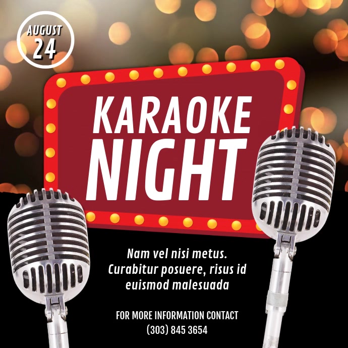 Karaoke Night Video Ad Publicação no Instagram template