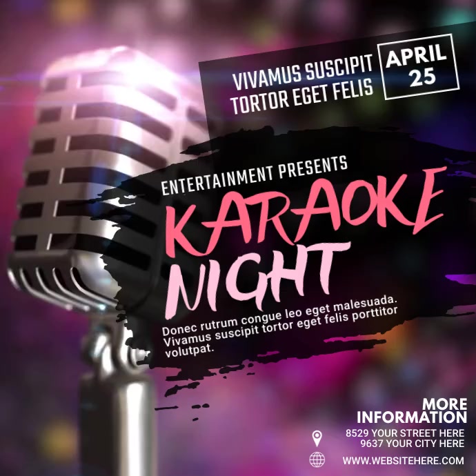 Plantilla de Karaoke Night Video Ad Design Template | PosterMyWall