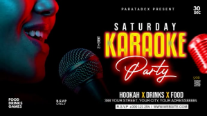 Karaoke Night Video Ad Tampilan Digital (16:9) template