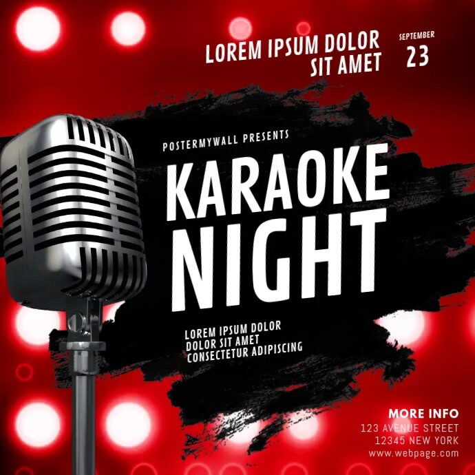 Plantilla de Diseño de Anuncio de Video de Noche de Karaoke | PosterMyWall