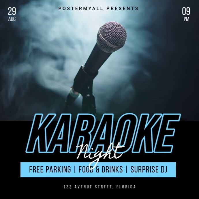 Plantilla de Karaoke night VIdeo Ad template | PosterMyWall