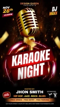 karaoke night video ads flyer Instagram Story template