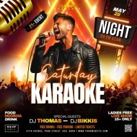 karaoke night video ads flyer Instagram Post template