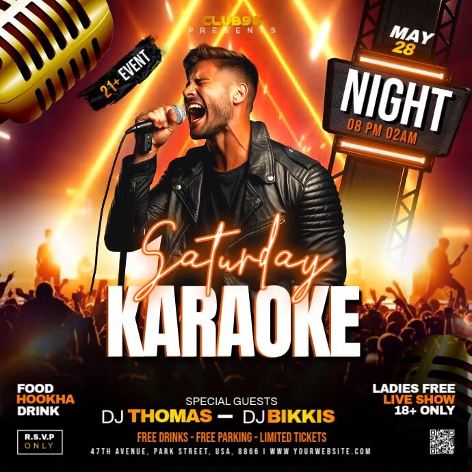 karaoke night video ads flyer Iphosti le-Instagram template