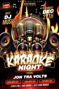 Karaoke Night Video Ads Flyer Poster template