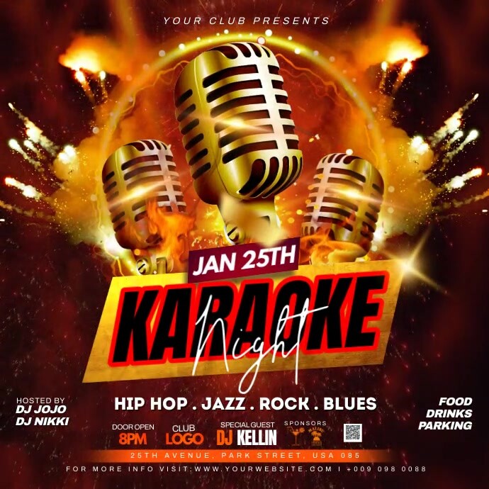 karaoke night video ads flyer Iphosti le-Instagram template