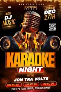 karaoke night video ads poster Póster template