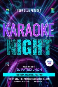 Karaoke night video Poster template