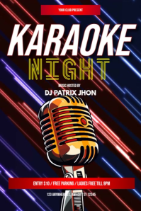 Karaoke night video Poster template