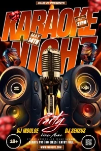 karaoke night video flyer Poster template