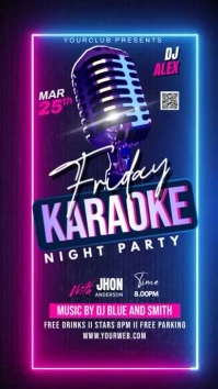karaoke night video flyer Instagram Story template