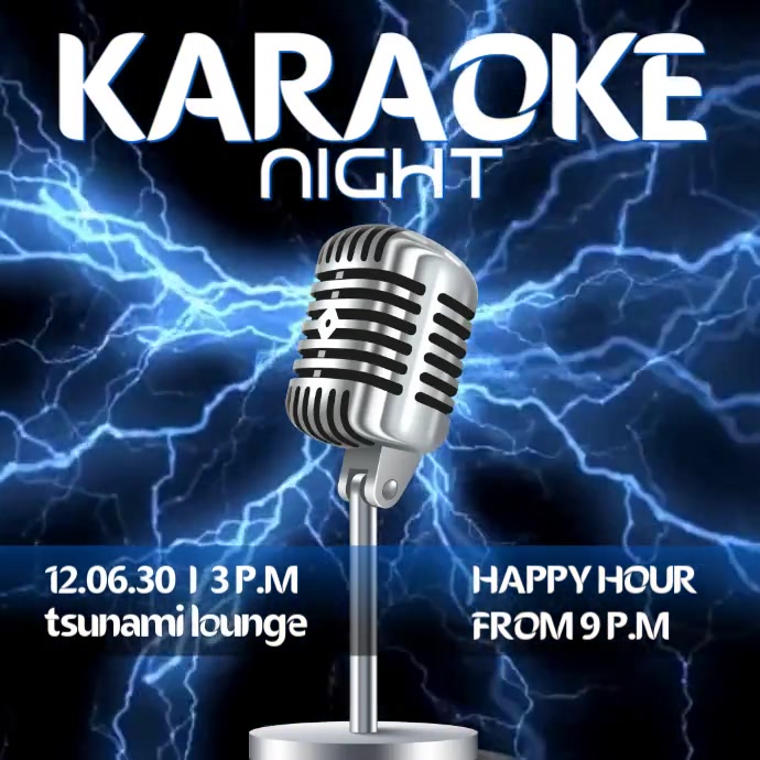 KARAOKE NIGHT VIDEO TEMPLATE Square (1:1)