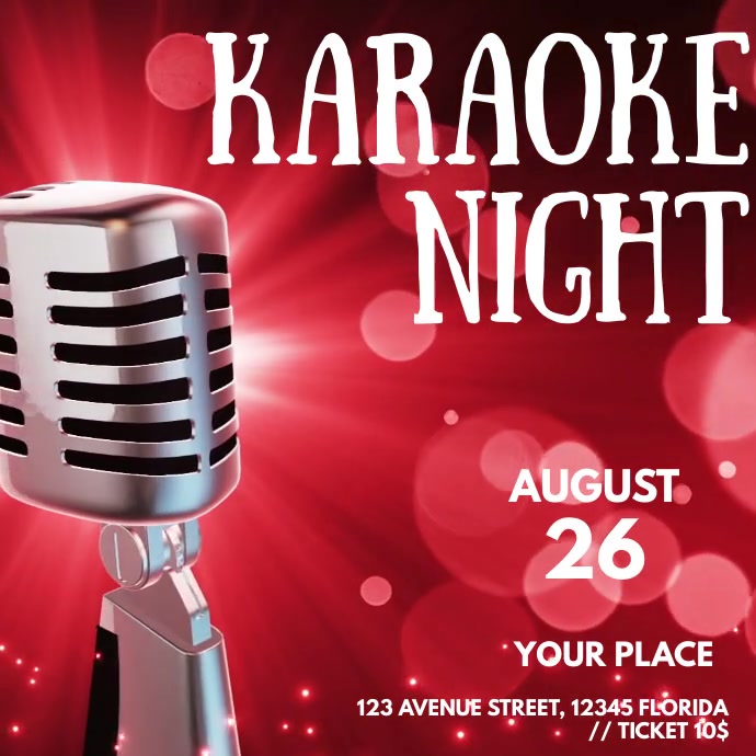 Karaoke Open Mic video template PosterMyWall