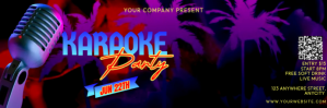 สีดำ Karaoke Party Twitter Banner Template