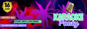 Lilla Karaoke Party Twitter Banner Template