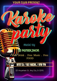 karaoke party A5 template