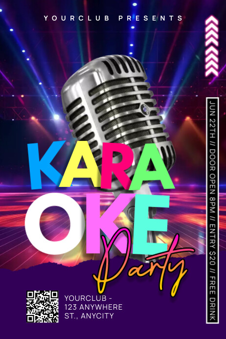 Karaoke Party Template | PosterMyWall