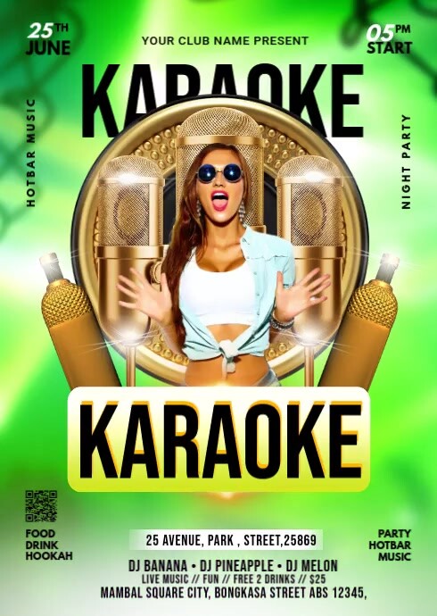 KARAOKE PARTY A6 template
