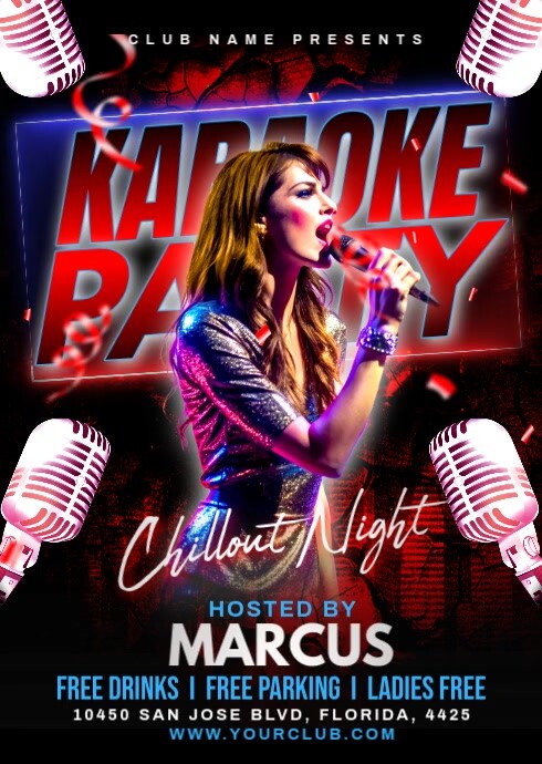 KARAOKE PARTY A6 template