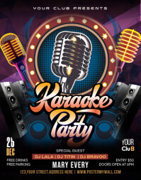 karaoke party โปสเตอร์/กระดานบนผนัง template