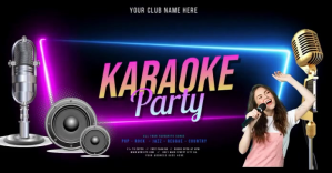 karaoke party Facebook Shared Image template