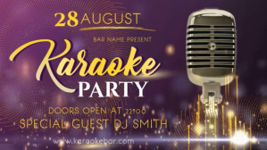 สีม่วง Karaoke Party Digital Display Template