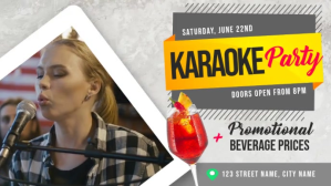 Karaoke Party Event Facebook Cover Video Film w tle na Facebooka (16:9) template