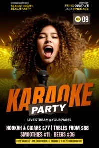 Karaoke Party Fire Poster template