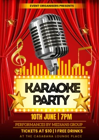 karaoke party flyer A3 template