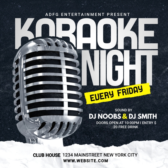 Karaoke Party Flyer Template (1) Album Cover