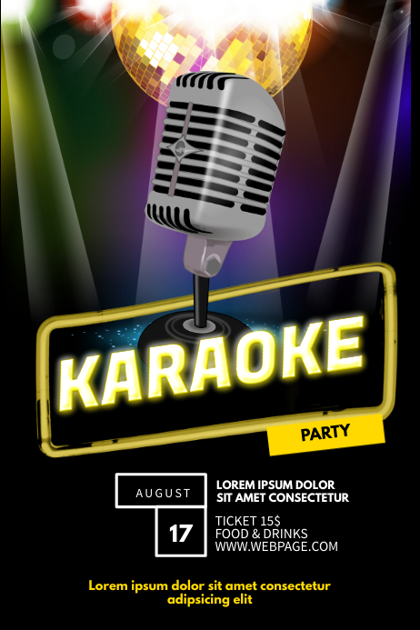 Karaoke Party Flyer Vorlage Vorlage Postermywall