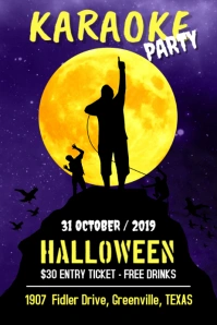 Karaoke Party Halloween Poster template